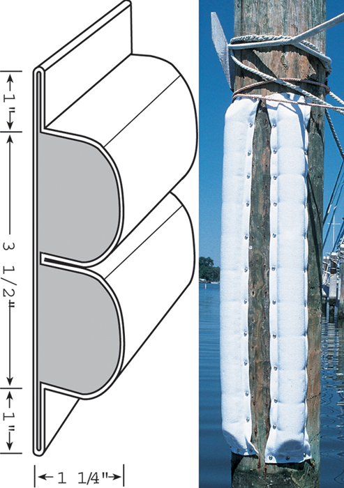 TAYLOR DDB340 Perimeter Double Dock & Post Bumper Medium 8" x 1-3/4"