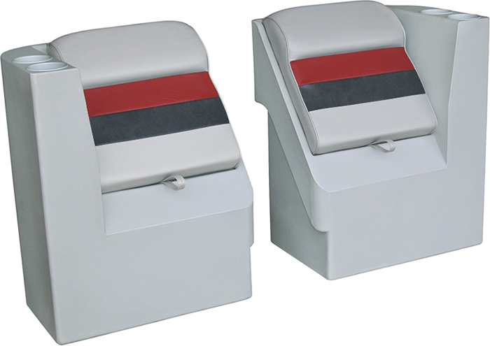 Wise Seating 8WD1305R-1009 Pontoon Boat Recliner Right Hand White/Charcoal/Red