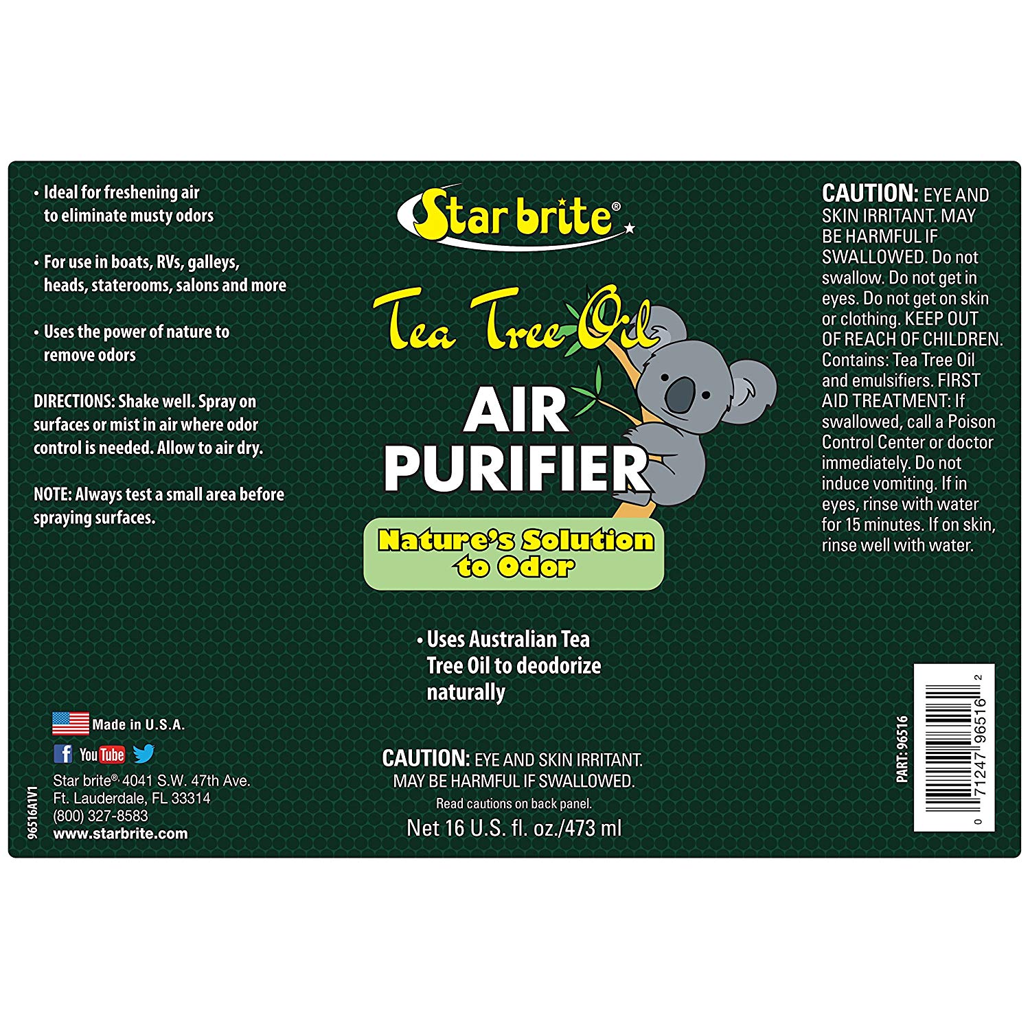 Starbrite 96516 Tea Tree Oil Air Freshener 16 oz Spray