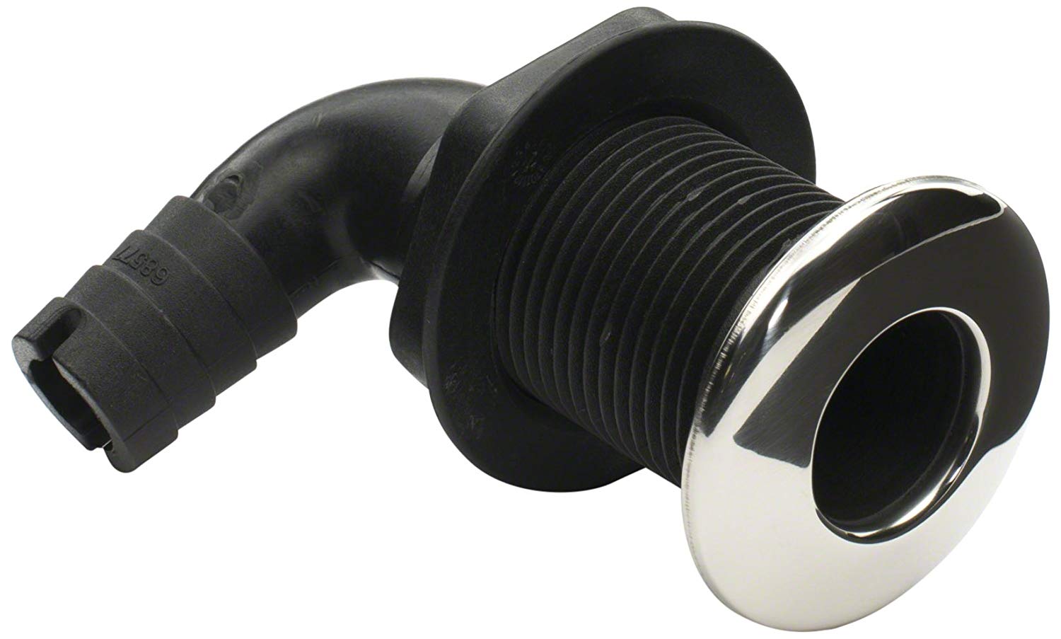 Whitecap Industries S-3808C 90 Degree Stainless Steel Nylon Thru-Hull Fitting 3/4 Inch