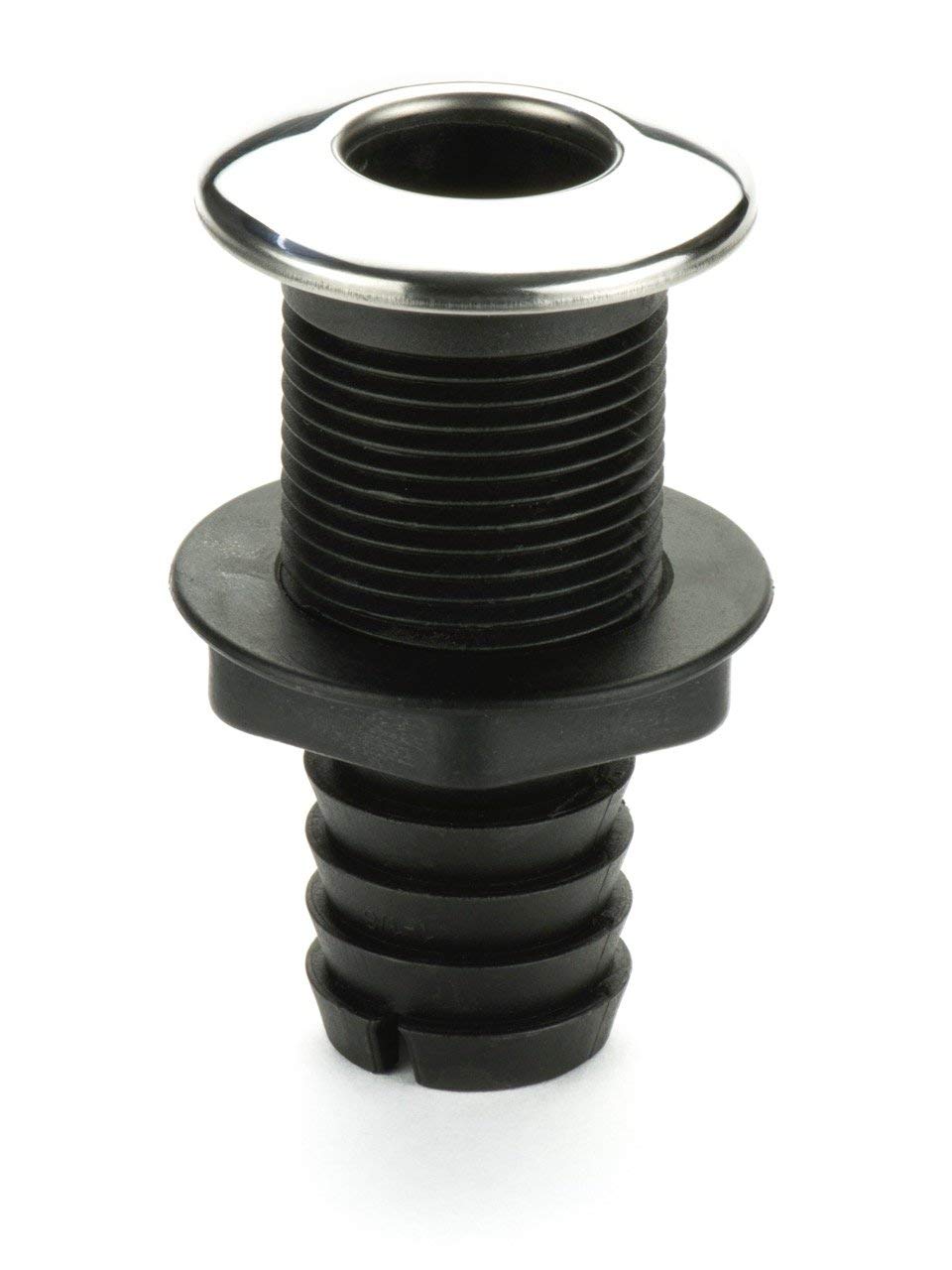 Whitecap Industries S-3803C Stainless Steel/Nylon Thru-Hull Fitting 1-1/8" Hose Barb Straight