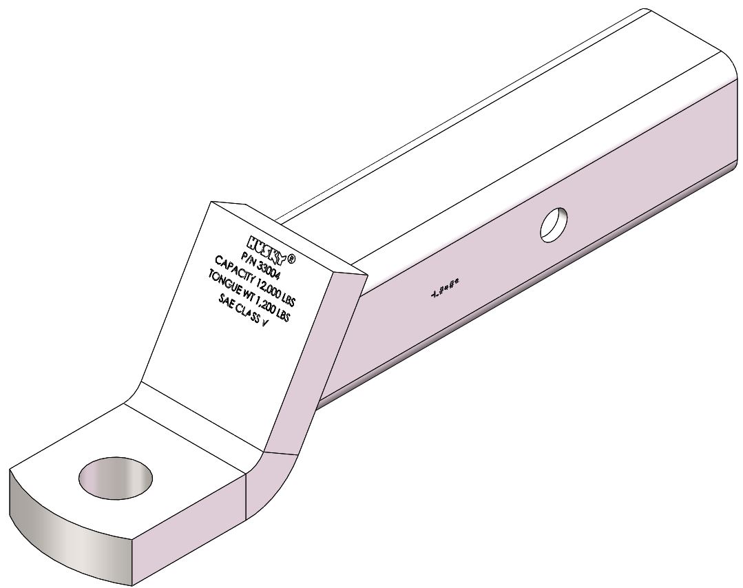 Picture of Husky Towing 33004 Ball Mount Receiver Drop Rise Shank - 2-1/2 2-1/2 1 9-1/2