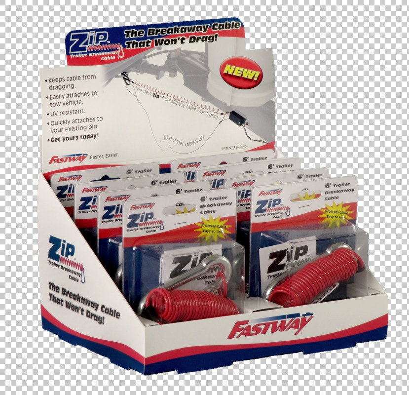 Fastway 80-01-9214 Zip Breakaway Cable Display Pack - 8 Cables with Pins