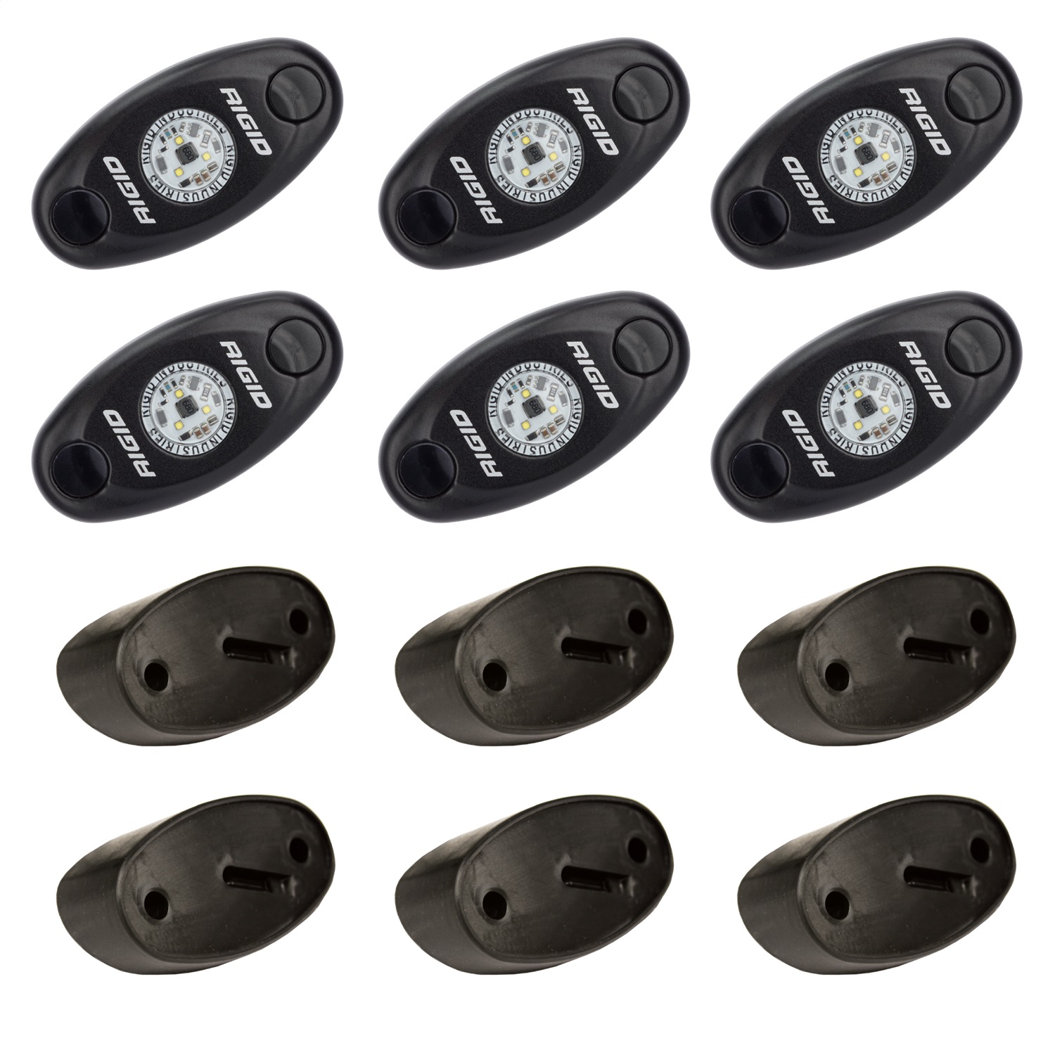 Picture of RIGID Industries 400293 A-Series LED Rock Light Kit Amber High Power - 6-Pack