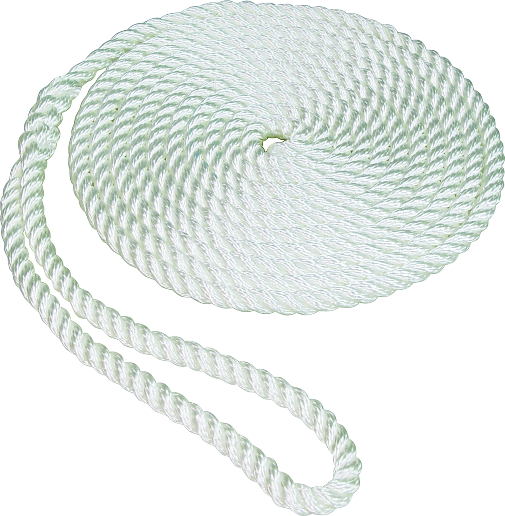 SeaSense 50013011 3-Strand Twisted Nylon Dock Line 1/2" x 25' White