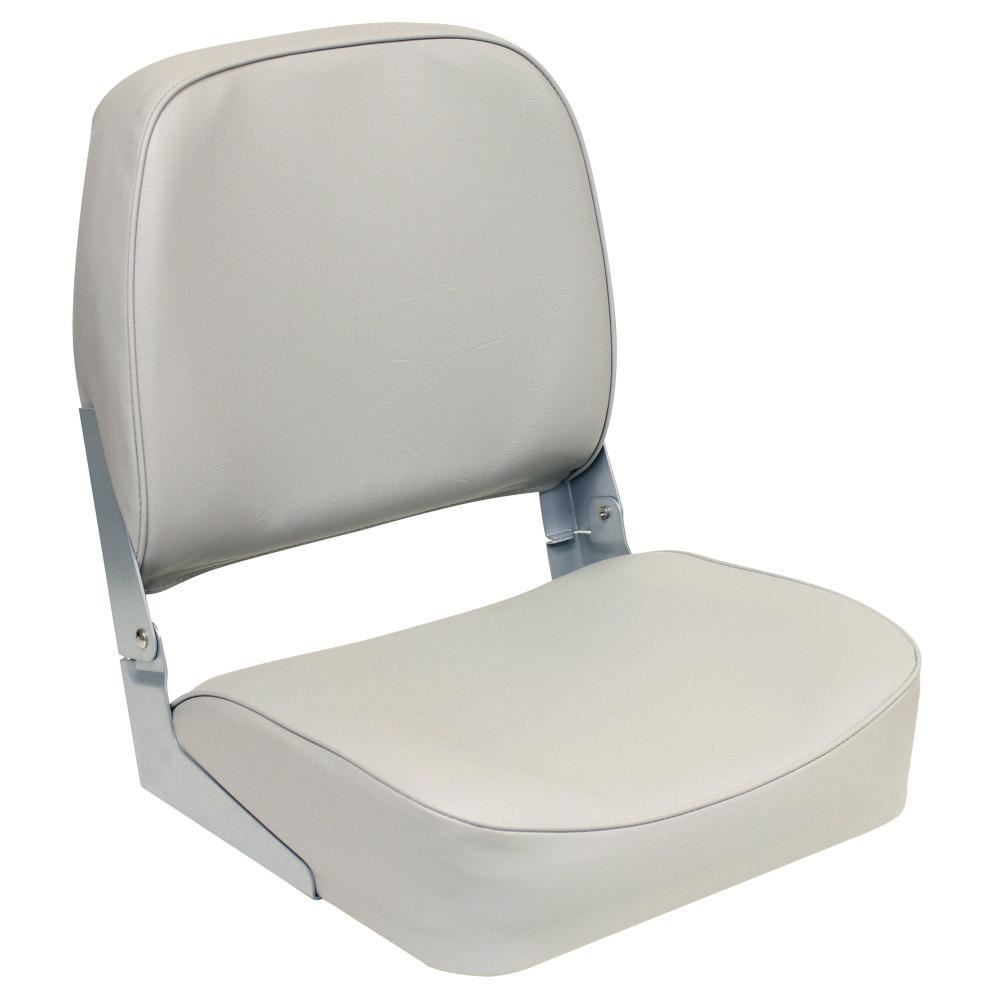 Wise Seating 3313717 Low Back Boat Seat Grey Marine Grade Vinyl 16.25" D x 16" W x 18" H
