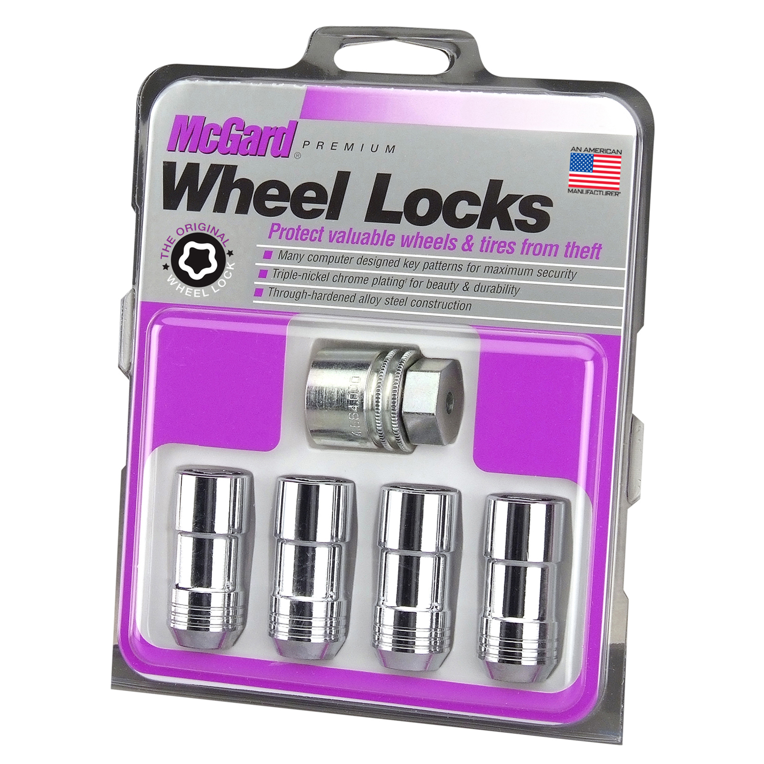 Picture of McGard 24205 Cone Seat Wheel Locks Chrome 13/16" Hex M14x2.0 Set of 4