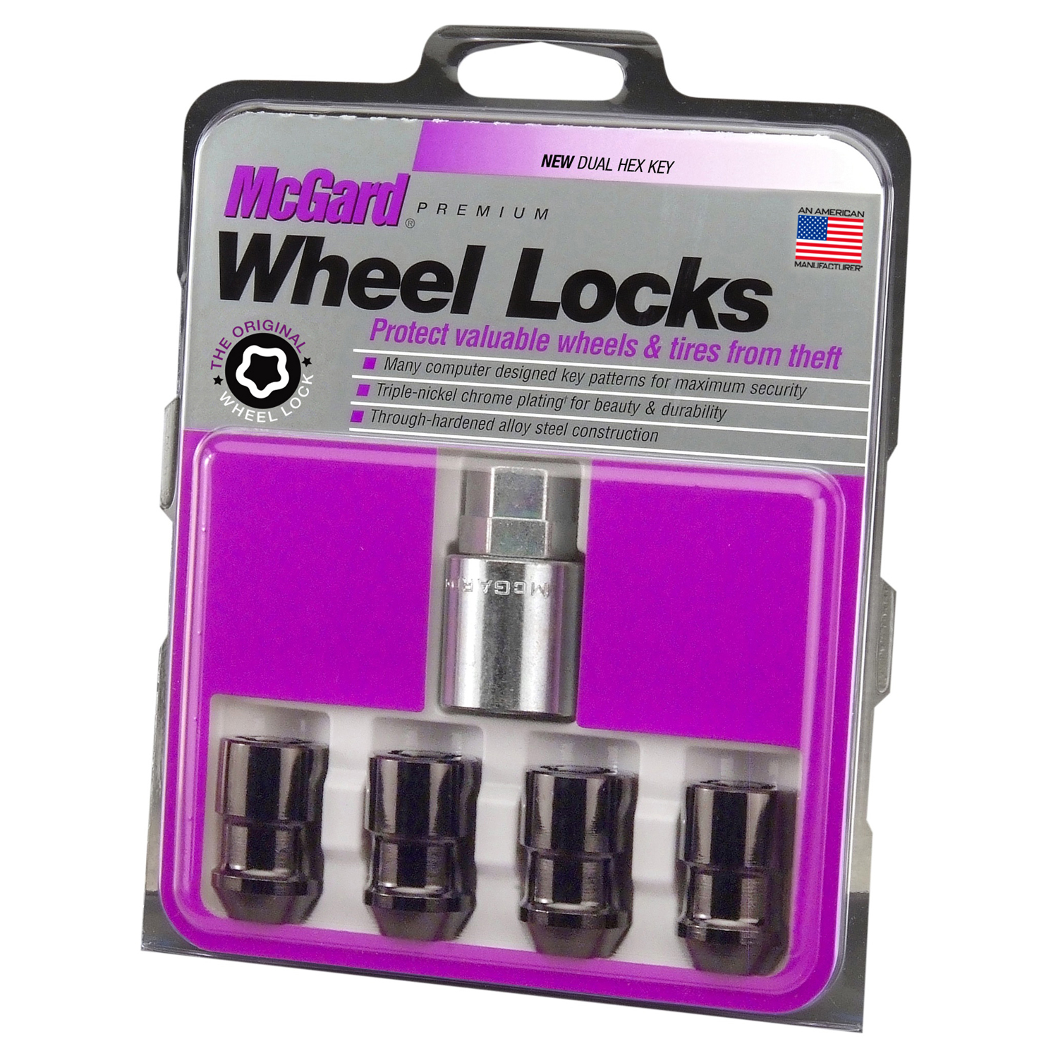 Picture of McGard 24026 Cone Seat Wheel Locks Black M12x1.5 Set of 4