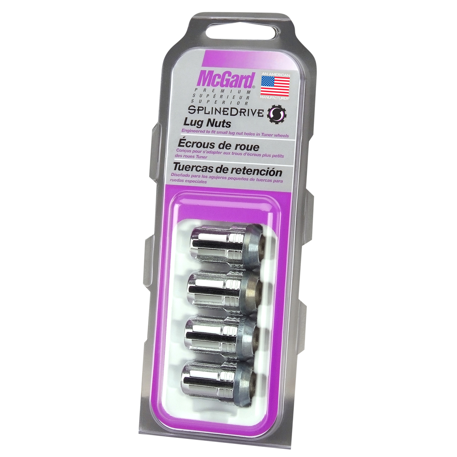 Picture of McGard 65357 SplineDrive Tuner Style Cone Seat Lug Nuts - Nuts-Chrome