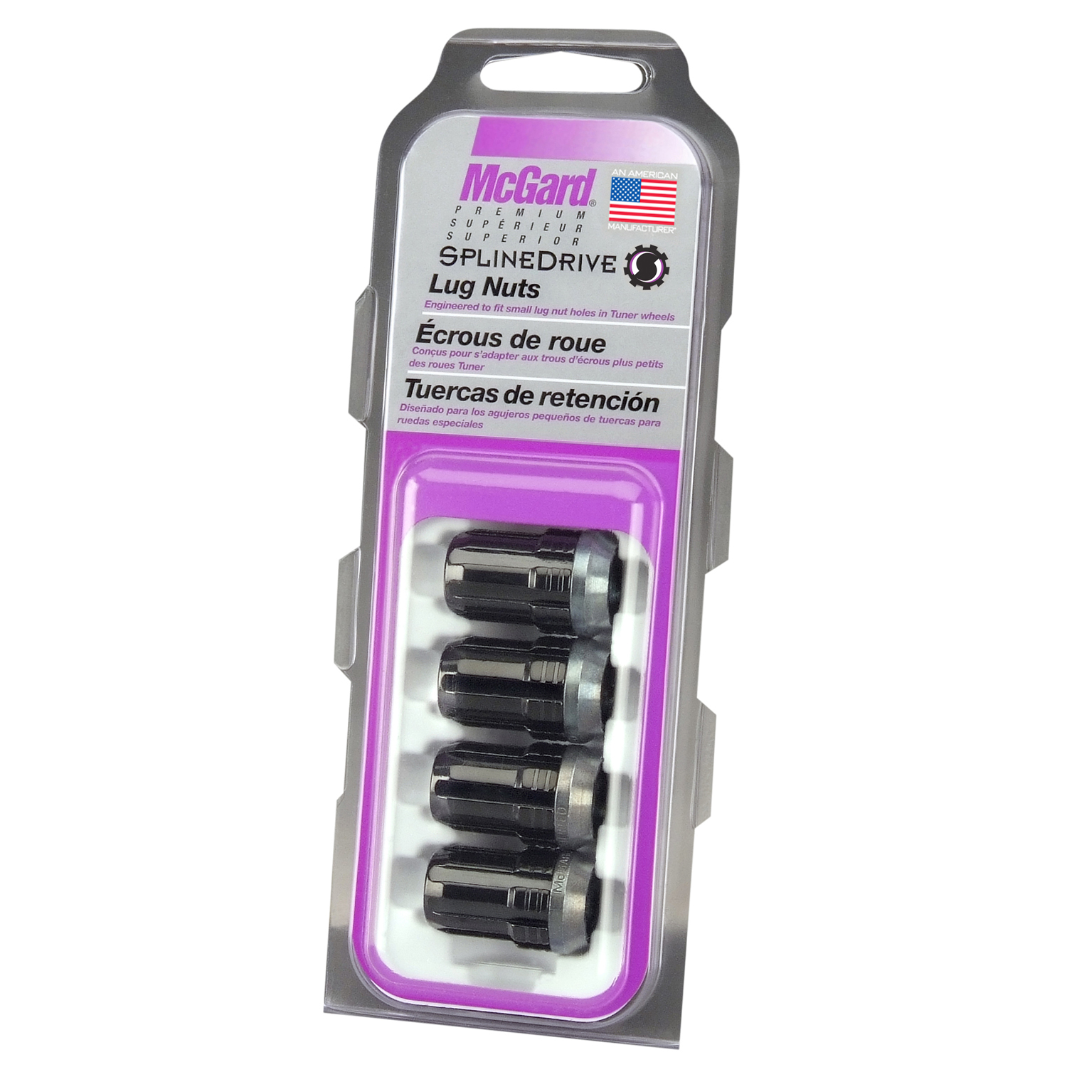 Picture of McGard 65357BK SplineDrive Tuner Style Cone Seat Lug Nuts - Black Finish