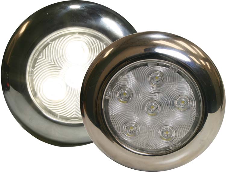 SeaSense 50023805 4-Inch LED Puck Light Stainless Steel Marine Interior Lighting