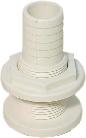 SeaSense 50010218 Thru Hull Fitting 1-1/8 Inch White Nylon