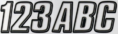 Hardline Products 800CLBLK Boat Registration Number Kit 3-Inch Block Style Black