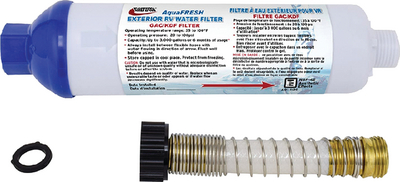 Valterra A011131VP Inline RV Water Filter with Hose Connections
