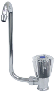 Scandvik 10056P Chrome Plated Brass Folding Cold Water Tap with Acrylic Knob