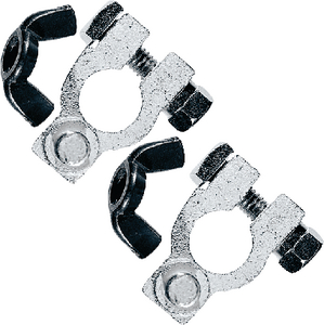 Anco Wiper Blades 260322 Ancor Battery Terminal Set of One Wing Nut Style Yellow Brass Nut for 5/16" Negative Stud and One Tin Copper Battery Terminal for 3/8" Positive Stud