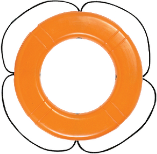 TAYLOR 569 Life Ring Buoy Polyurethane Foam 24 Inch Orange