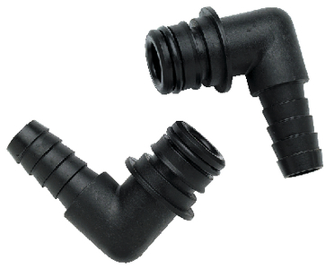 Flojet 20381009 Quad Port 90-Degree Elbow Fitting 1/2 Inch Hose Barb