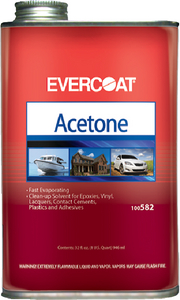 Evercoat 100582 Acetone Solvent Cleaner, Quart