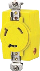 Hubbell HBL328DCR 30A 28V DC Locking Receptacle Yellow Electric Fishing Reel