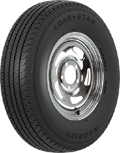 Loadstar Tires 32017 ST185/80R13 Radial Trailer Tire & Chrome Wheel Assembly