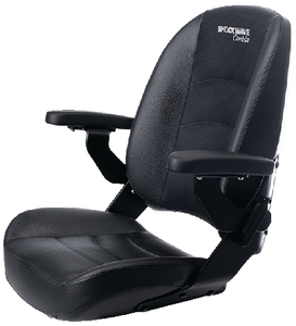 Shock Wave SW04920B Commander Sport/Fishing Boat Seat with Armrests Black