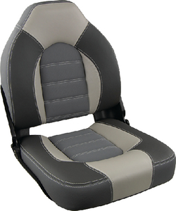 Springfield Marine 1061063B Skipper Premium High Back Fold Down Seat Charcoal/Gray