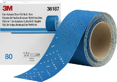 3M 36196 Blue Abrasive Hookit Sheet Roll 2-3/4" x 13 Yards