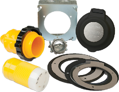 ParkPower by Marinco 50ARVKITBLK 50 Amp RV Power Inlet Conversion Kit Black