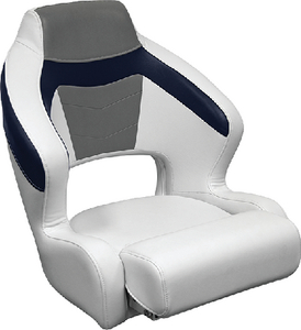 Wise Seating 33381773 Baja XL Bucket Seat with Flip Up Bolster White Grey Midnight
