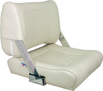 Springfield Marine 1042047 Flip Back Boat Seat Off White