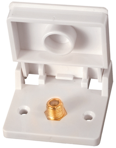 RV Designer T111 White Weatherproof TV Jack with Gold Connector
