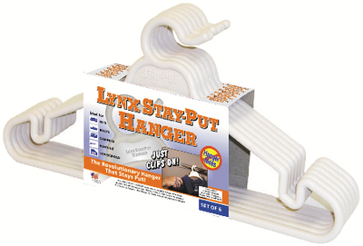 Tri-Lynx 1200W Stay-Put Clothes Hanger White 6-Pack for RV Camper