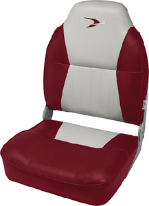 Wise Seating 8WD640PLS661 Lund Style High Back Folding Boat Seat Grey Red