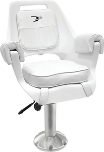 Wise Seating 8WD007710 Deluxe Pilot Chair with Padded Armrests White