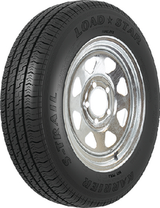 Loadstar Tires 31202 ST145/R12 Radial Trailer Tire and Wheel Assembly 5-Lug Galvanized Spoke