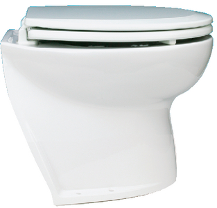Jabsco 58260-1012 Deluxe Flush 14" Angled Back Marine Electric Toilet 12V Raw Water