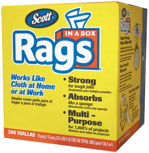 Twinco Romax 75260 Disposable Shop Rags in a Box, 200 Count