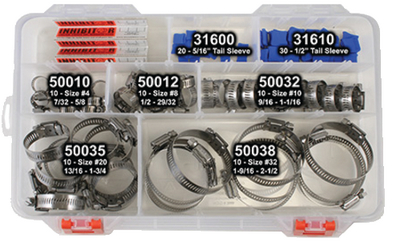 Scandvik 50105 Breeze Cruiser Pack 316 Stainless Steel Hose Clamp Assortment