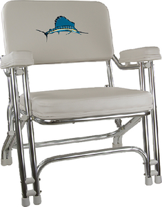 Springfield Marine 1080021EMB Folding Deck Chair with Embroidered Sailfish