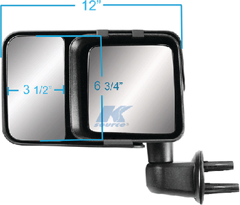 K-Source 80740 Snap & Zap Clip-On Towing Mirrors for Jeep Wrangler