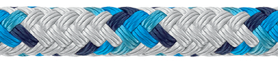 Samson 435016805030 XLS3 Yacht Braid Rope 1/4" x 500' White with Blue Tracer