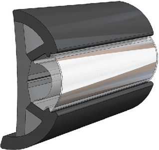 Taco Metals V119990BBK602 SuproFlex Rub Rail Kit Medium 60' Black with Chrome Insert