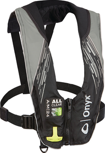 Full Throttle 13220070100421 Onyx A/M-24 All-Clear Inflatable Life Jacket Grey