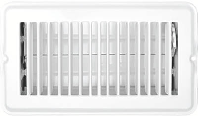 RV Designer H873 Metal Vent Register with Damper 4x8 Inch White