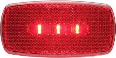 Optronics MCL32RBBP LED Clearance Marker Light Oval Red Lens Black Base