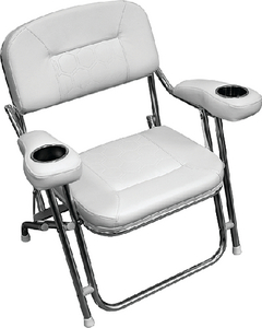 Wise Seating 3367784 Deluxe Offshore Folding Deck Chair Brite White