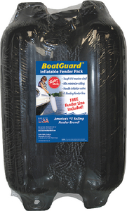 Taylor Made 31016B2P Boat Guard Fender 2-Pack with Lines Black 6" x 22"