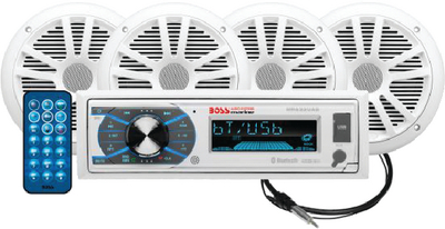 Boss Audio Systems MCK632WB.64 Marine Stereo Package with Receiver, Speakers & Antenna