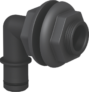 Flow Rite MA007QLB Qwik-Lok Thru-Hull Fitting 3/4 Inch Black Elbow